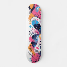 Skateboard Pop Eléctrico: Patines Neon Pink