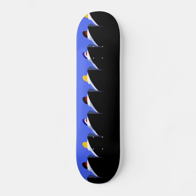 Skateboard Poster Art Deco de los buques de crucero de época (Anverso)