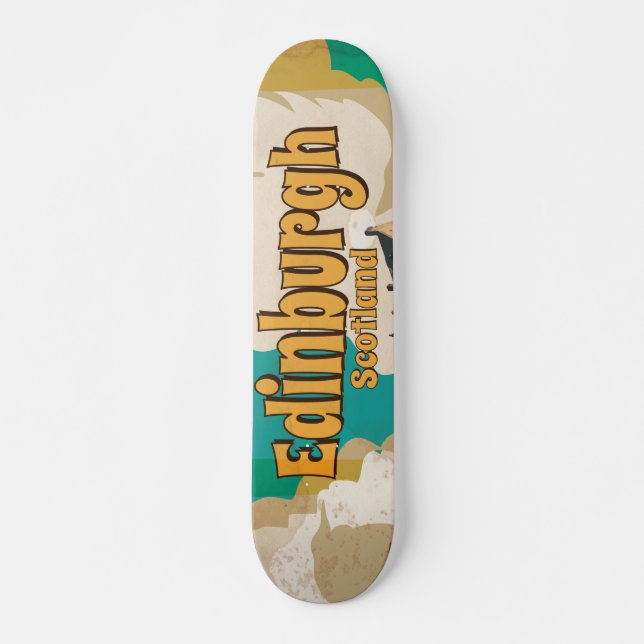 Skateboard Póster de viaje vintage de Edimburgo (Anverso )