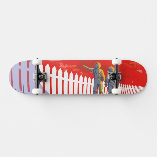 Skateboard Poster Retro Espacial De Kepler-186f. (Horz)
