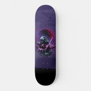 Skateboard Postura de espada de guerrero Bushido japonés Púrp