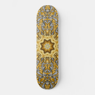 Skateboard Precioso Kaleidoscopio Metalizado de plata dorada