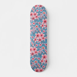 Skateboard Primavera cerezo Blossoms azul Skyboard