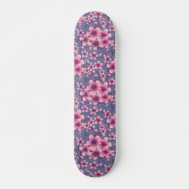 Skateboard Primavera Cerezo en flor de lila profunda Skateboa