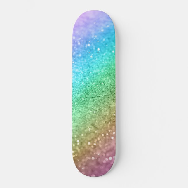 Skateboard Princesa Arcoiris Purpurina #1 #brillante (Anverso)