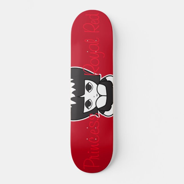 Skateboard Princesa sobre el Rojo Real (Anverso)