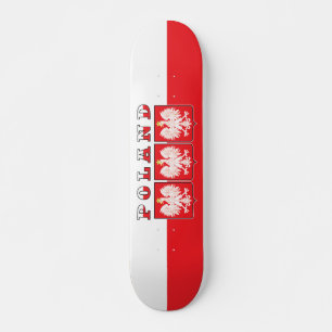 Skateboard Protestas con bandera de águila de Polonia