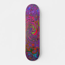 Skateboard Psicodelia Groovy Magenta Retro Bañón Líquido
