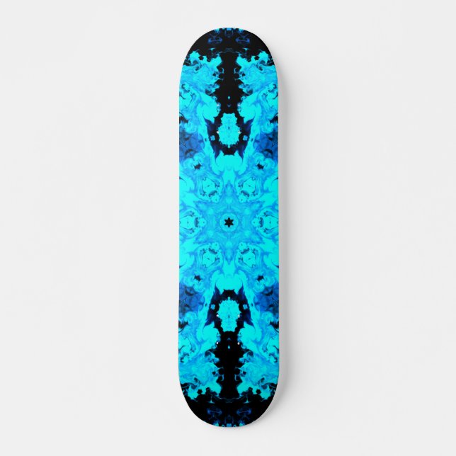 Skateboard Psicodelia Hippie azul y negro (Anverso )
