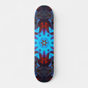 Skateboard Psicodelia Hippie Azul y Rojo