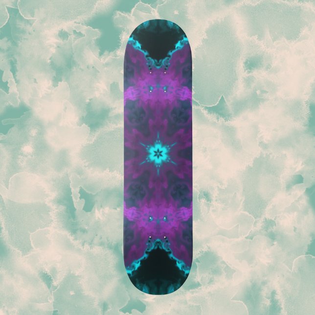 Skateboard Psicodelia Hippie morado y Verde azulado (Subido por el creador)