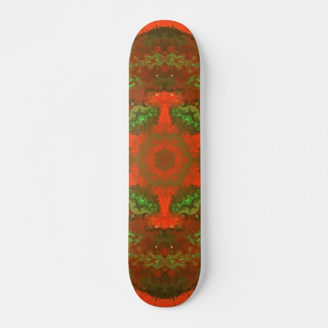 Skateboard Psicodelia Hippie Rojo y Verde (Anverso )