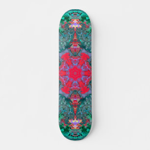 Skateboard Psicodelia Hippie Rosa Verde azulado y Azul
