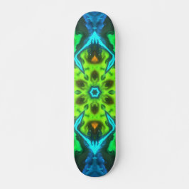 Skateboard Psicodelia Kaleidoscope Azul verde y Naranja