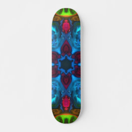 Skateboard Psicodelia Kaleidoscope rosa azul y verde
