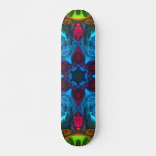 Skateboard Psicodelia Kaleidoscope rosa azul y verde