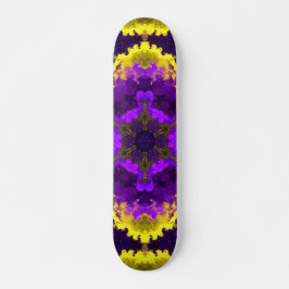 Skateboard Psicodelia Mandala Flor Amarillo y Púrpura