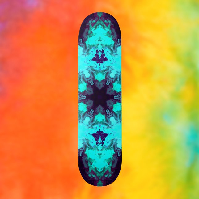 Skateboard Psicodelia Mandala Flor Azul y Púrpura (Subido por el creador)
