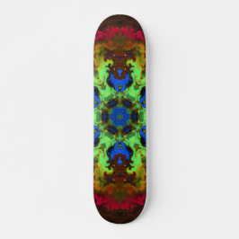 Skateboard Psicodelia Mandala Flor Verde Azul y Rojo