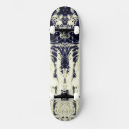Skateboard psychedelic abstract art black and white