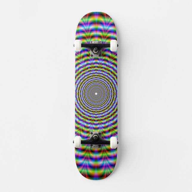 Skateboard Psychedelic Neon Ripples (Anverso)