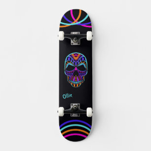 Skateboard Psychedelic Skull