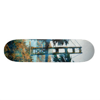 Skateboard Puente mágico Blue_orange de la puesta del sol