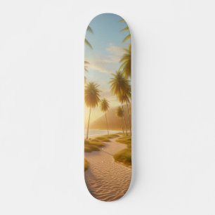 Skateboard Puesta de sol en la playa del Caribe/tropical/Hawa