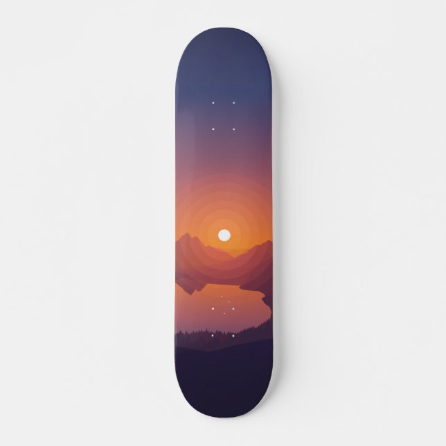 Skateboard Puesta del sol (Anverso )