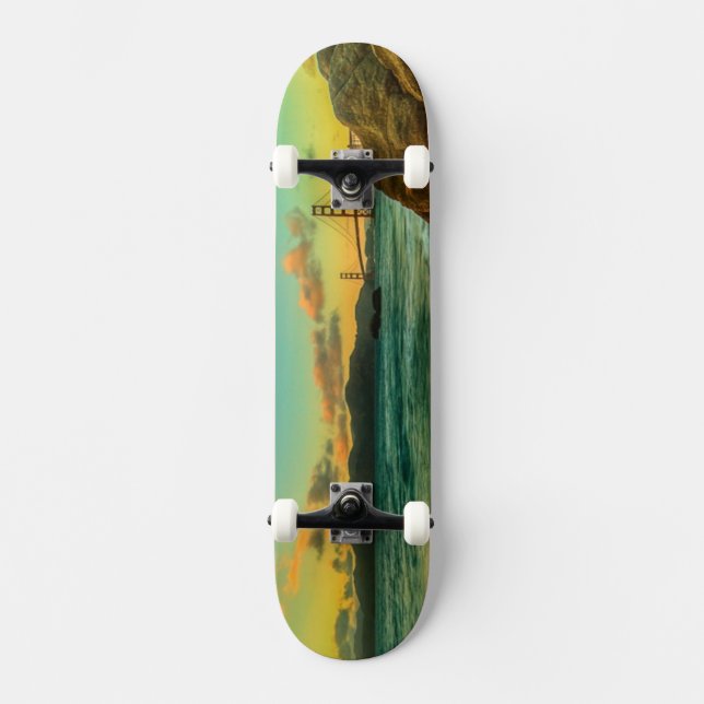 Skateboard Puesta del sol en la playa del panadero (Anverso)