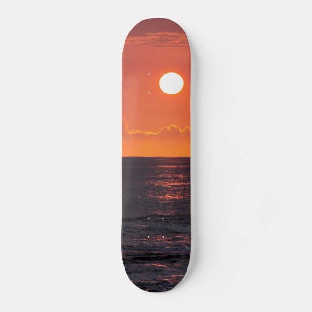 Skateboard Puesta del sol hawaiana del océano - puestas del (Anverso)