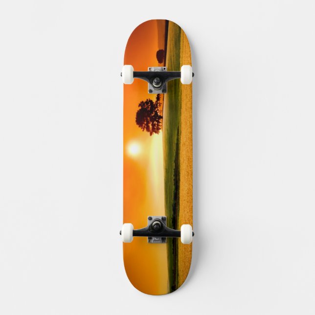 Skateboard Puesta del sol roja sangre (Anverso)