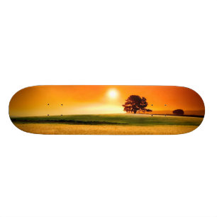 Skateboard Puesta del sol roja sangre