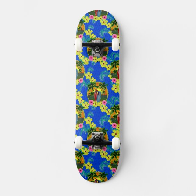 Skateboard Puesta del sol tropical (Anverso)