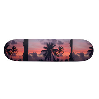Skateboard Puesta del sol tropical brillante