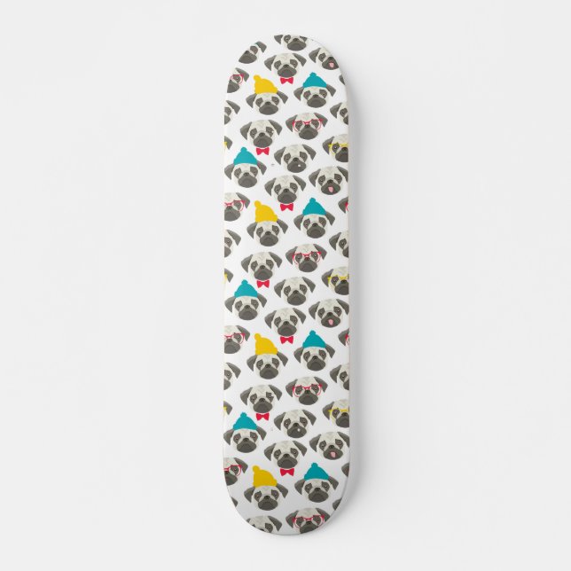 Skateboard Pug - perro lindo en Navidades (Anverso )