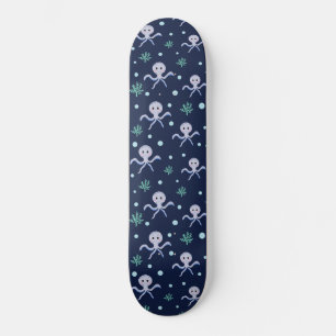Skateboard Pulpo bajo el mar patrón infantil