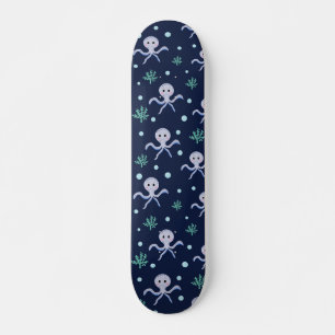 Skateboard Pulpo bajo el mar patrón infantil