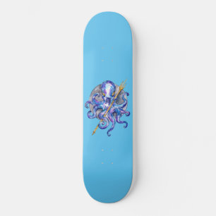 Skateboard Pulpo Morado con Tridente