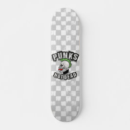 Skateboard Punks Not Dead Skull Mohawk Punk Rock Rocker