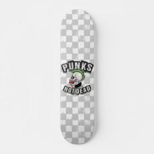 Skateboard Punks Not Dead Skull Mohawk Punk Rock Rocker