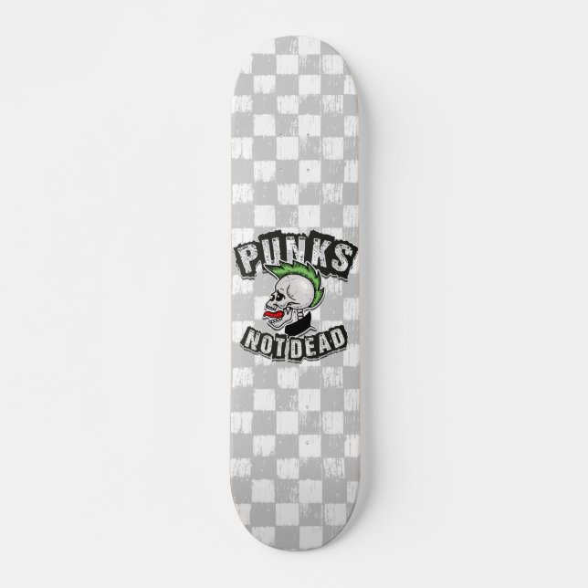 Skateboard Punks Not Dead Skull Mohawk Punk Rock Rocker (Anverso )