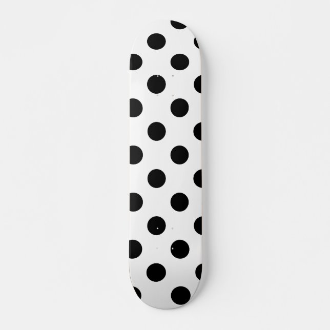 Skateboard Punto de polka blanco y negro (Anverso )