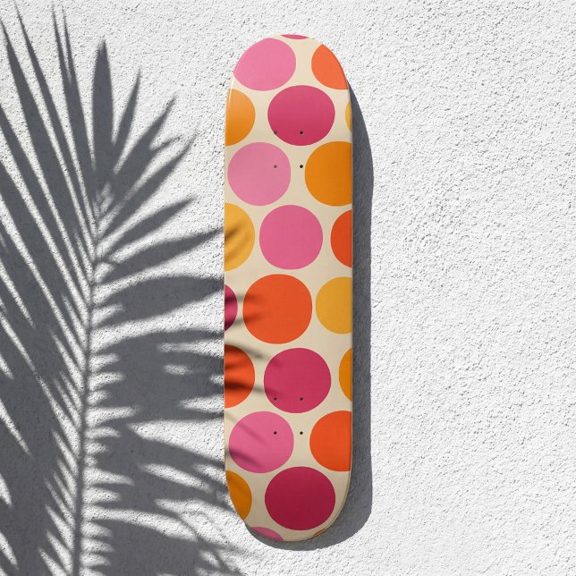 Skateboard Punto de Polka Rosado y Naranja Negrita Inspirado  (Subido por el creador)