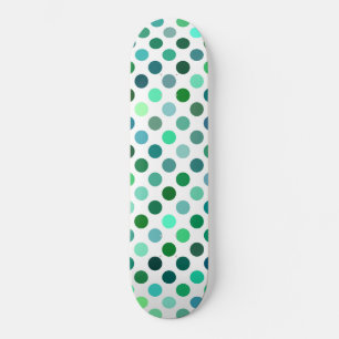 Skateboard Punto de polka verde y azul