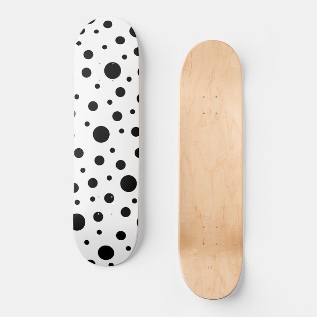 Skateboard Punto Moderno Blanco y Negro (Anverso )