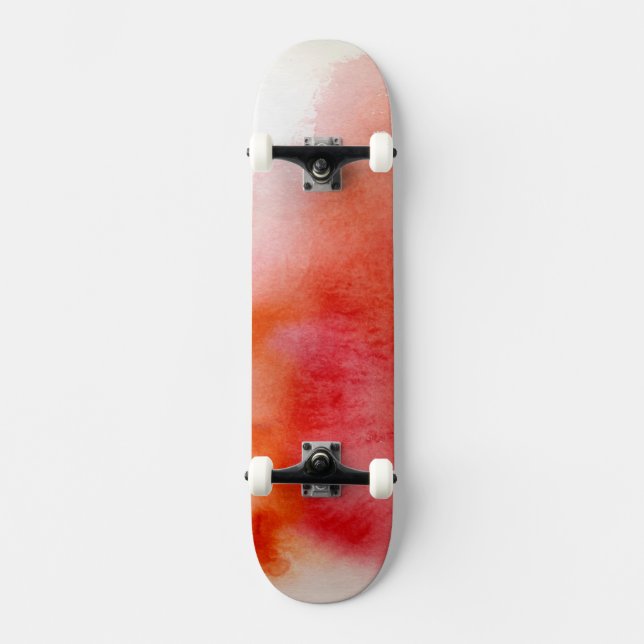 Skateboard Punto rojo, pintado a mano abstracto de la (Anverso)