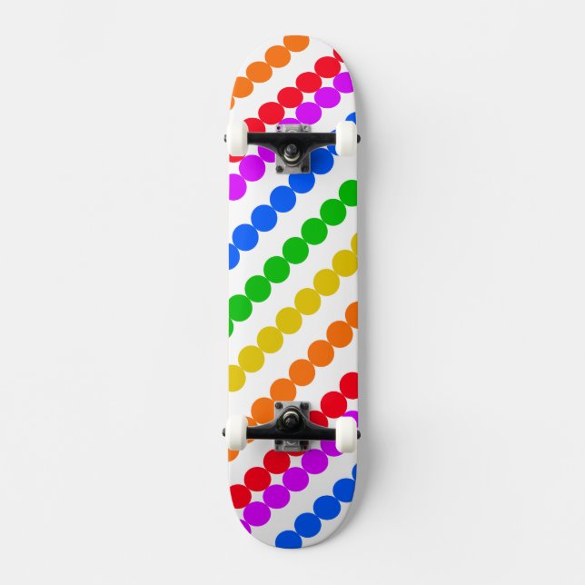 Skateboard Puntos Arcoíris (Anverso)