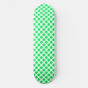 Skateboard Puntos Blancos Verdes Lunares