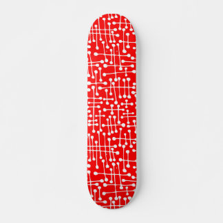 Skateboard Puntos conectados: blanco en rojo